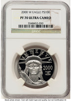 2000-W Proof Platinum Eagle 1 oz Brown Label NGC PF70