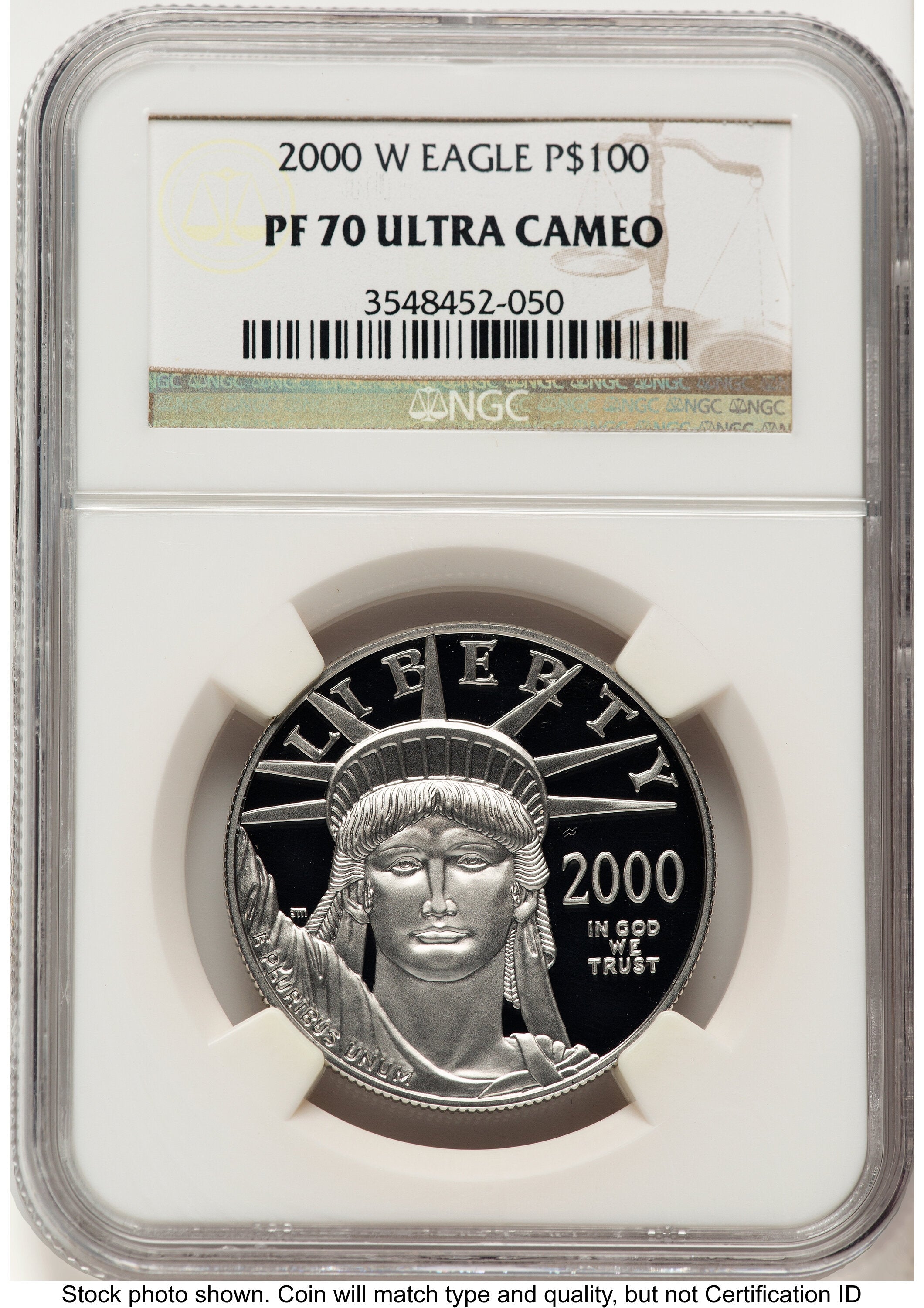 2000-W Proof Platinum Eagle 1 oz Brown Label NGC PF70