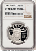 2007-W Proof Platinum Eagle 1 oz Brown Label NGC PF70