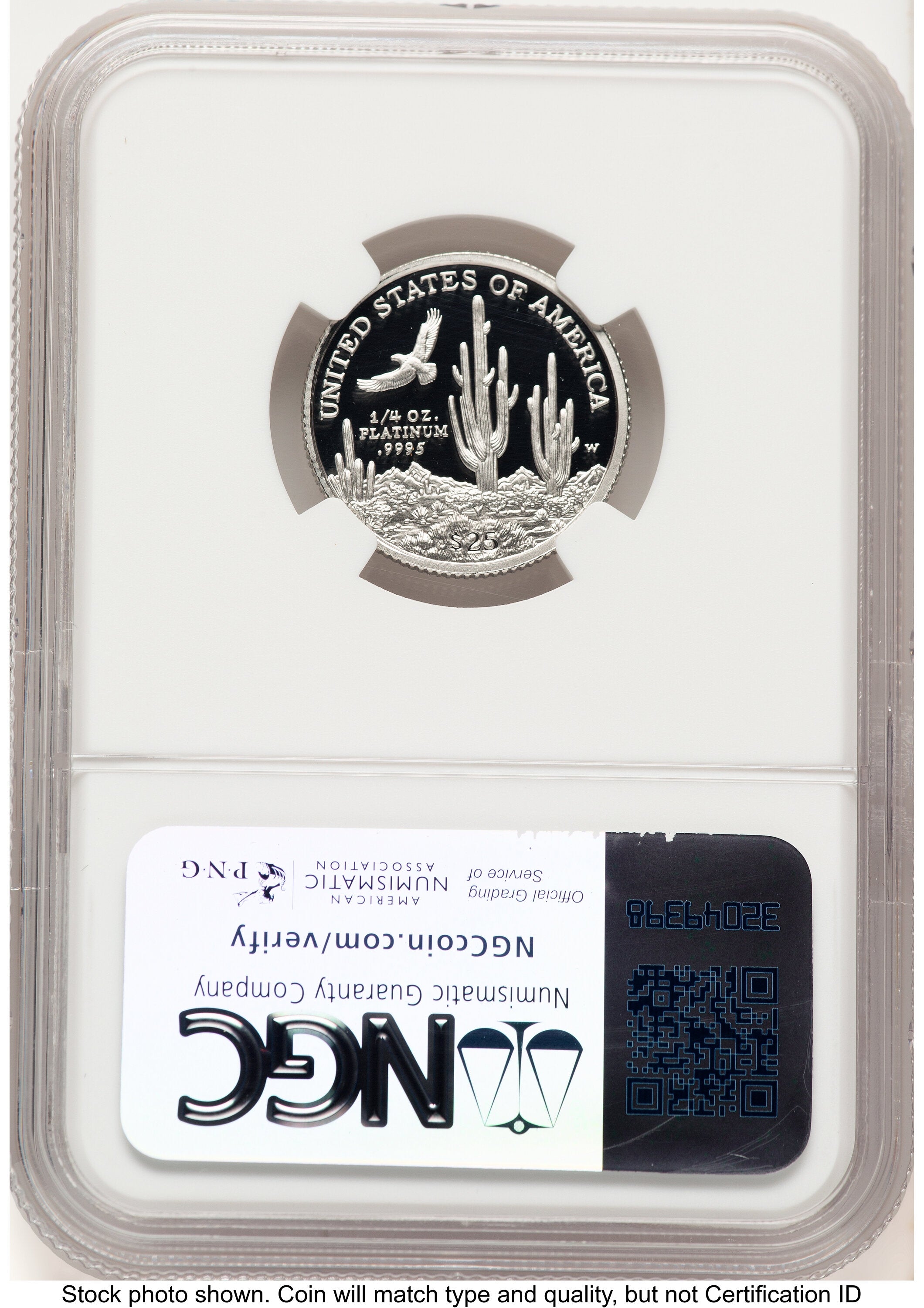 2001-W Proof Platinum Eagle 1/4 oz Brown Label NGC PF70