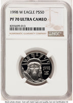 1998-W Proof Platinum Eagle 1/2 oz Brown Label NGC PF70
