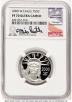 2000-W Proof Platinum Eagle 1/2 oz Brown Label NGC PF70