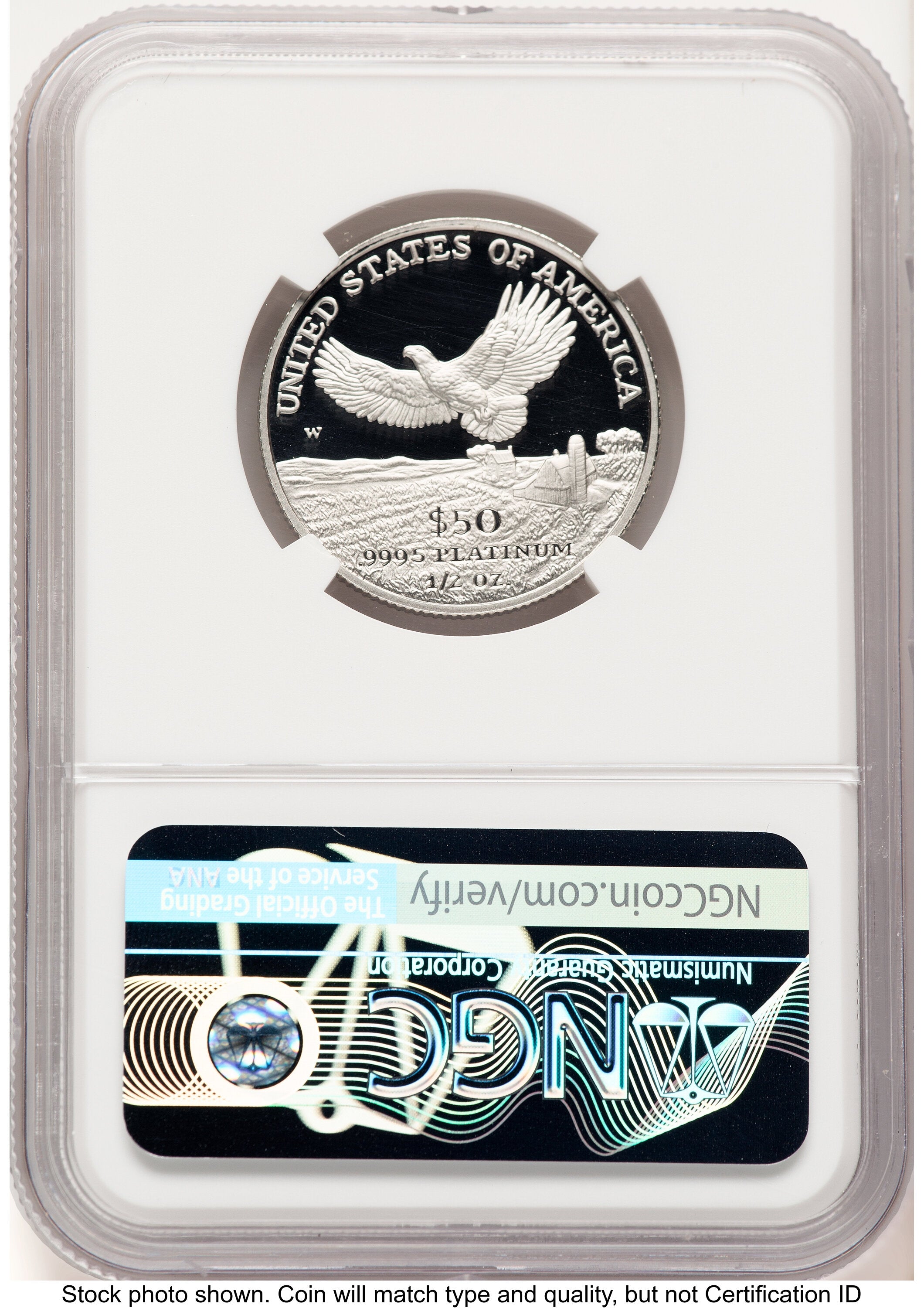 2000-W Proof Platinum Eagle 1/2 oz Brown Label NGC PF70