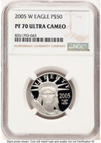 2005-W Proof Platinum Eagle 1/2 oz Brown Label NGC PF70