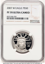2007-W Proof Platinum Eagle 1/2 oz Brown Label NGC PF70