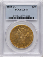 1883-CC $20 Liberty Double Eagle PCGS XF45