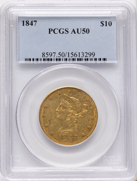 1847 $10 Liberty Eagle PCGS AU50