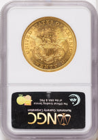 1866 $20 Liberty Double Eagle NGC AU58