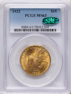 1932 $10 CAC Indian Eagle PCGS MS63