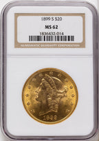 1899-S $20 Liberty Double Eagle NGC MS62