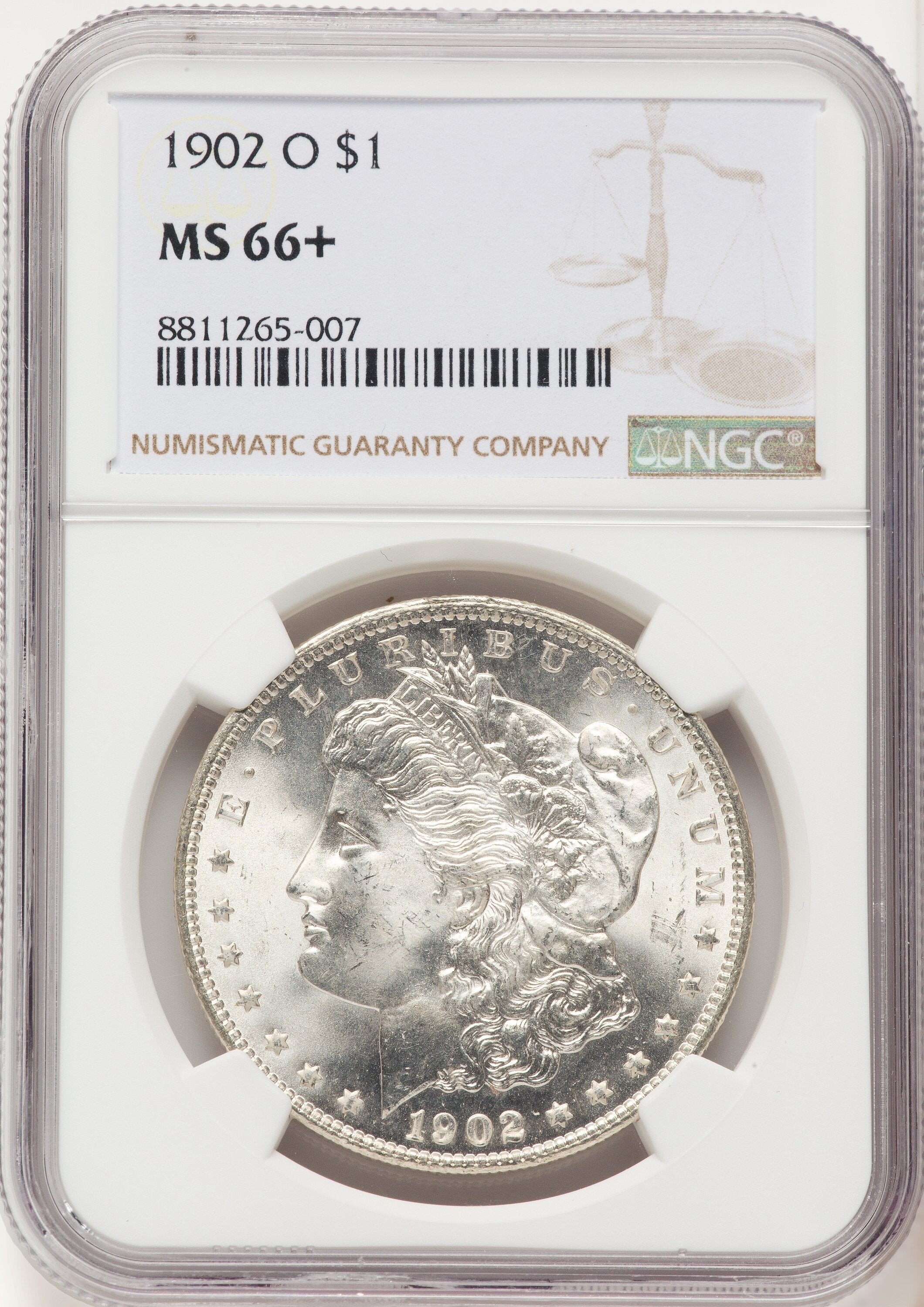 1902-O Morgan Dollar NGC MS66+