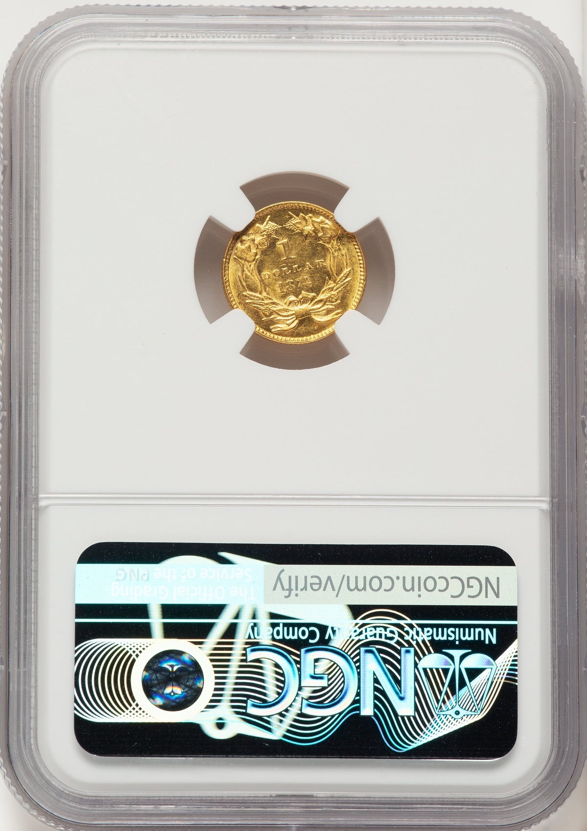 1874 G$1 Gold Dollar NGC MS60