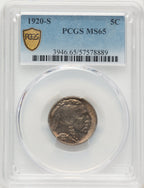 1920-S 5C Buffalo Nickel PCGS MS65