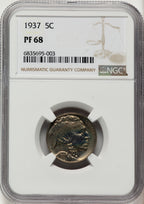 1937 5C Proof Buffalo Nickel NGC PR68