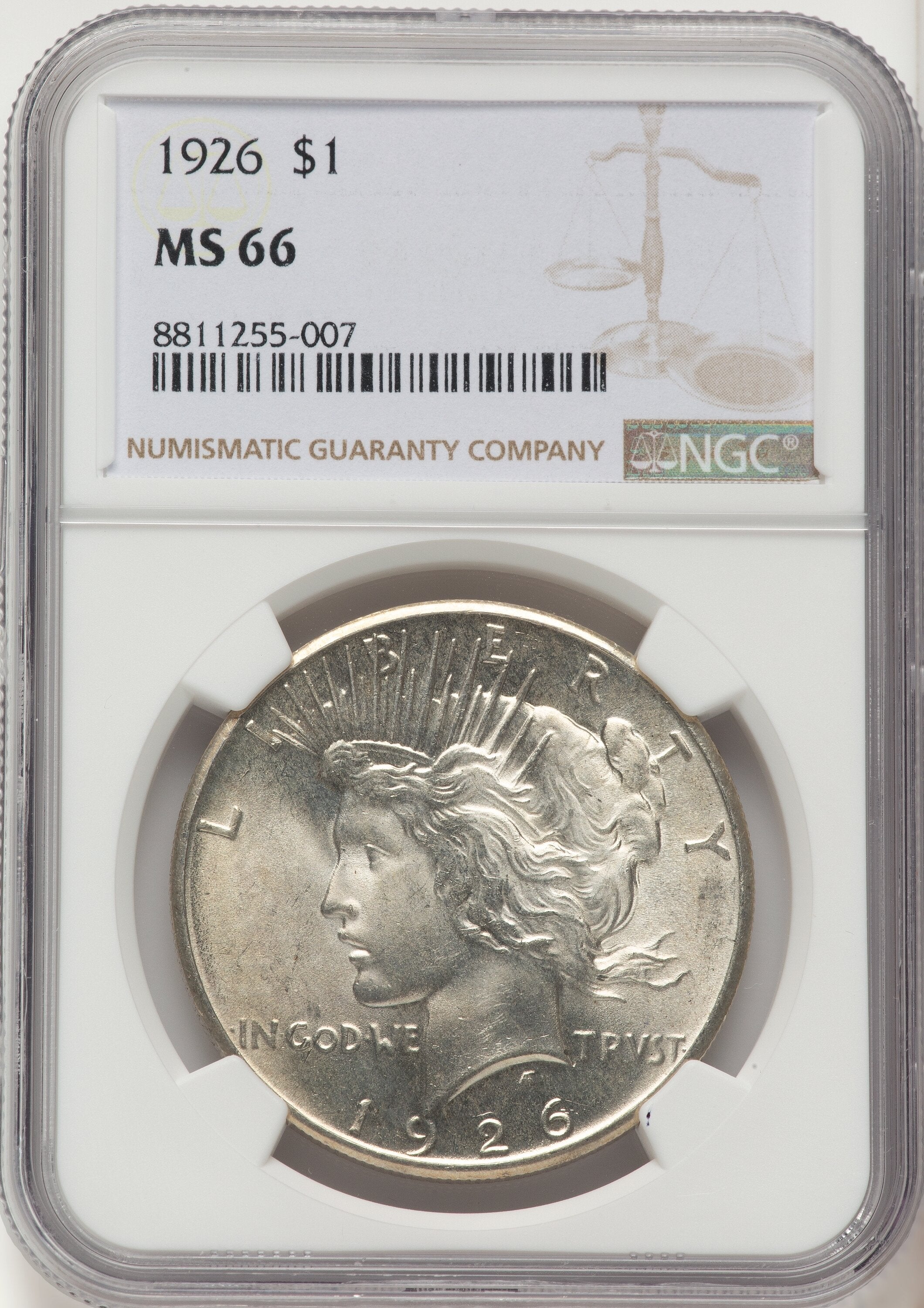 1926 Peace Dollar NGC MS66