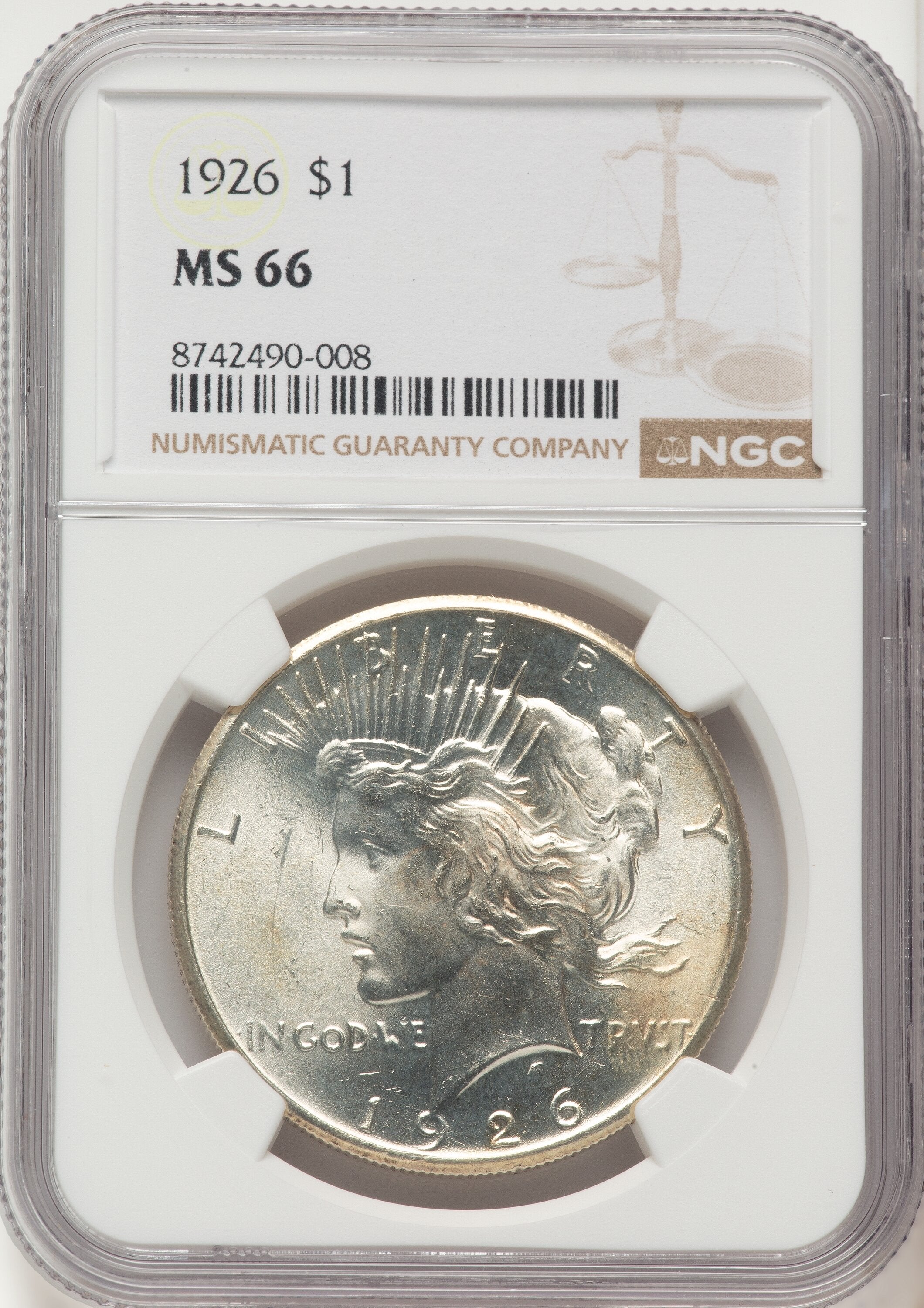 1926 Peace Dollar NGC MS66