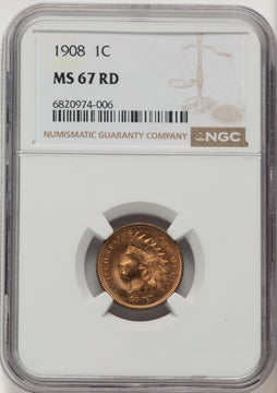 1908 1C RD Indian Cent NGC MS67