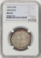 1936-D 50C Arkansas Commemorative Silver NGC MS67+