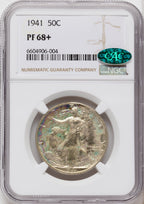 1941 50C CAC Proof Walking Liberty Half Dollar NGC PR68+