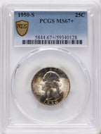 1950-S 25C Washington Quarter PCGS MS67+