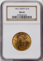 1907 $10 Liberty Liberty Eagle NGC MS65
