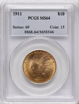 1911 $10 Indian Eagle PCGS MS64