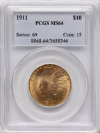 1911 $10 Indian Eagle PCGS MS64