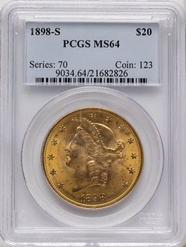 1898-S $20 Liberty Double Eagle PCGS MS64