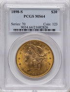 1898-S $20 Liberty Double Eagle PCGS MS64