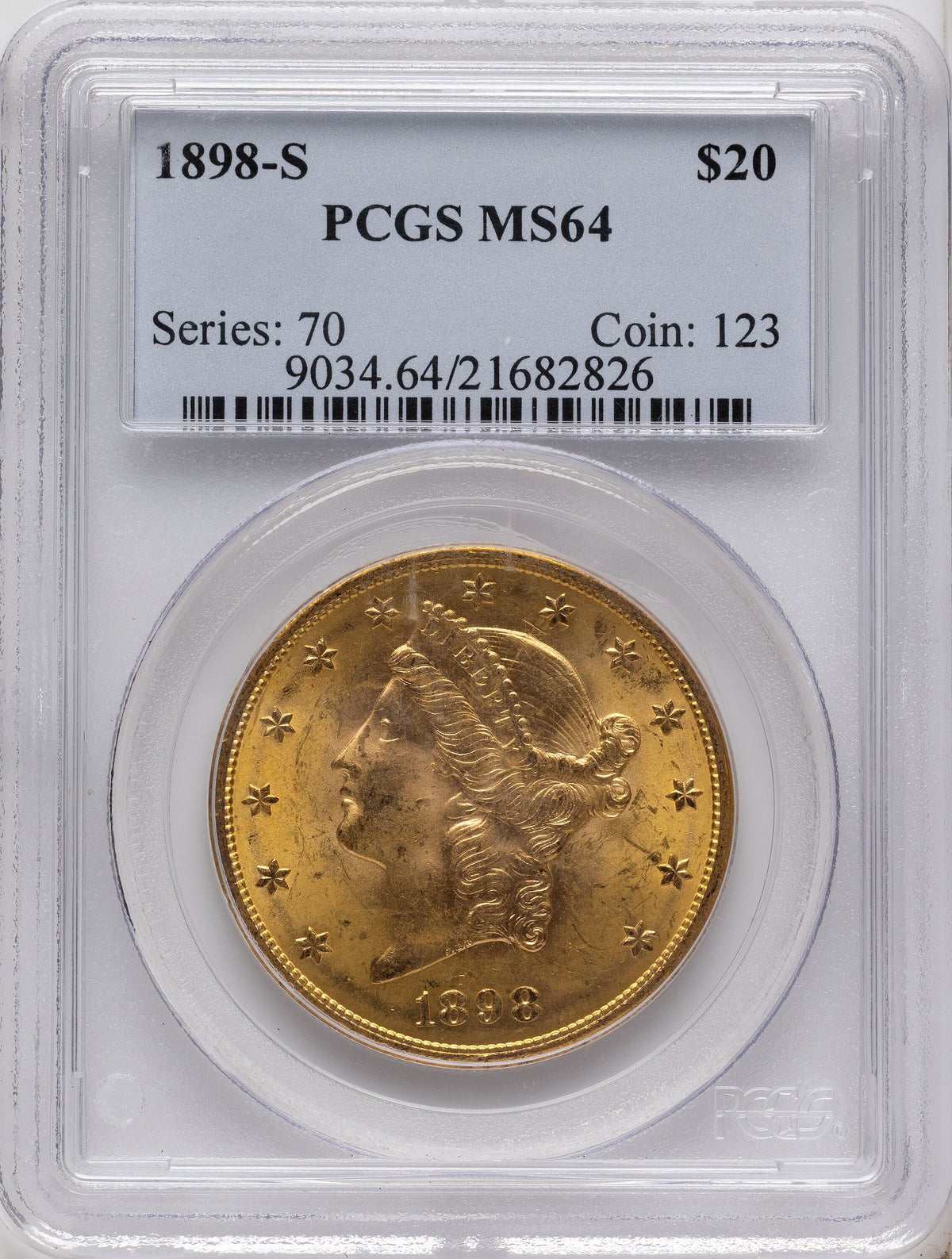 1898-S $20 Liberty Double Eagle PCGS MS64