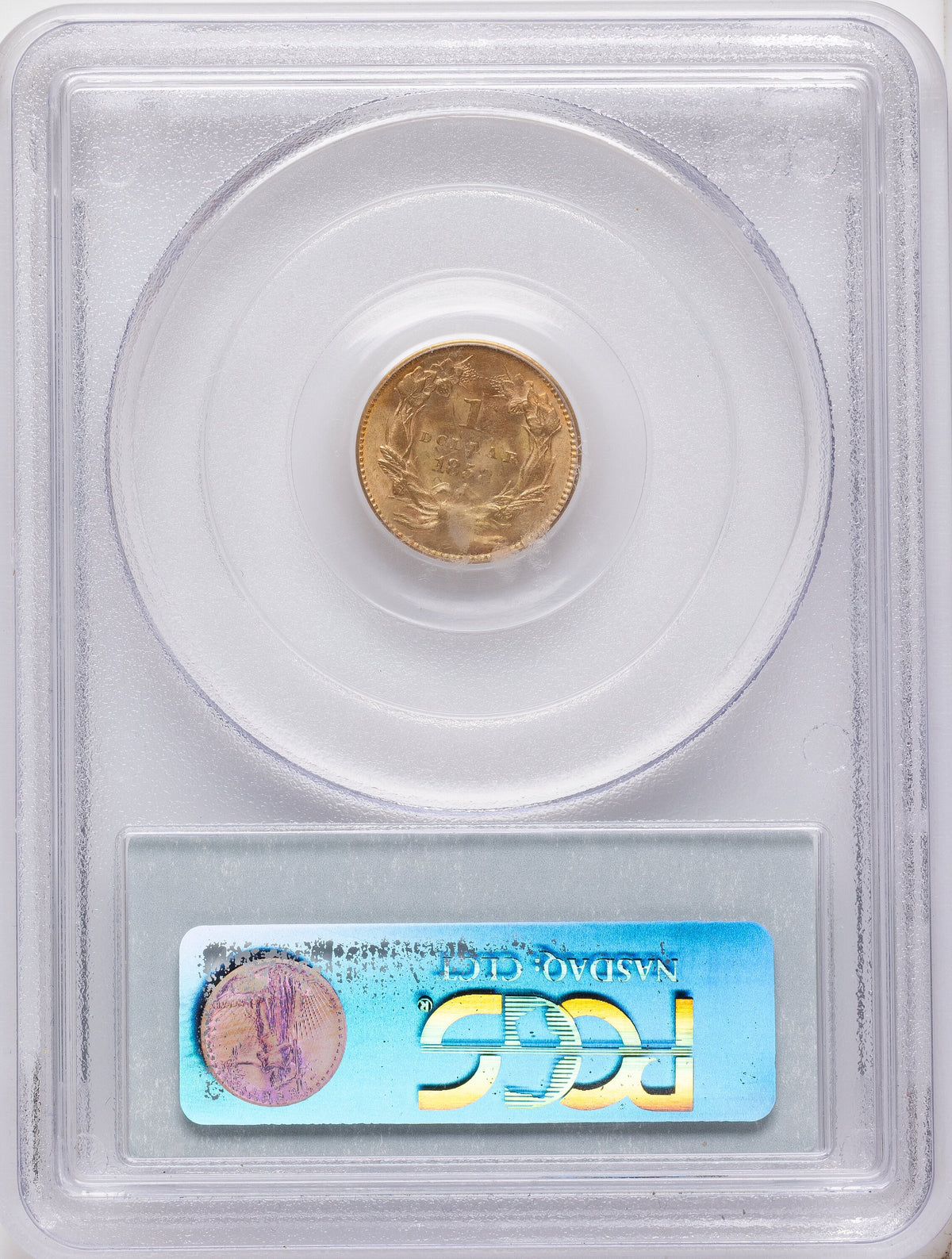 1858 G$1 CAC Gold Dollar PCGS MS64