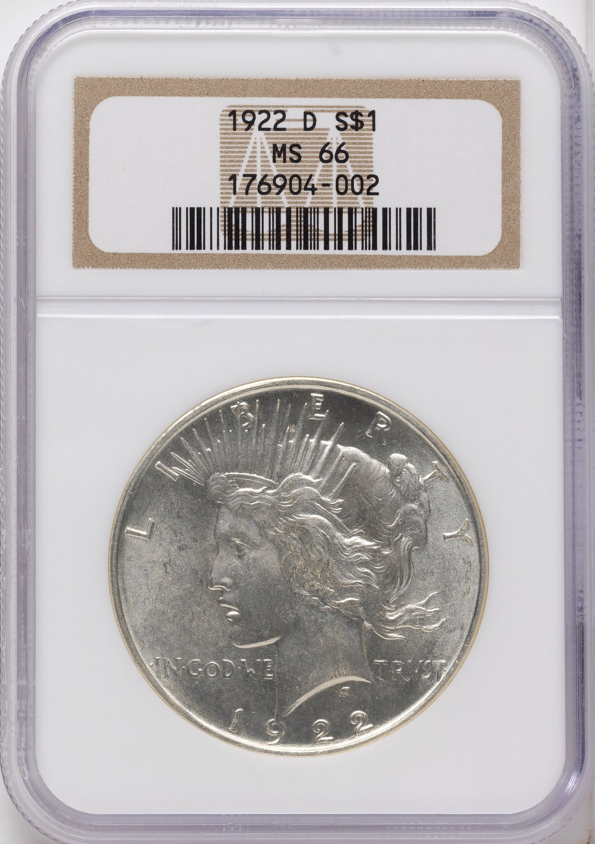 1922-D Peace Dollar NGC MS66