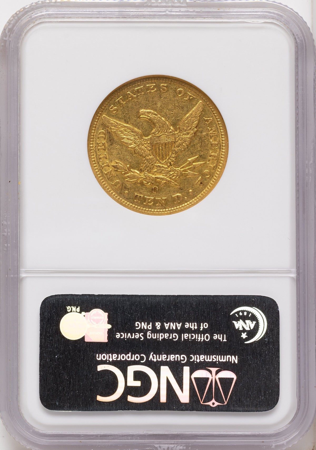 1858-O $10 Liberty Eagle NGC AU50