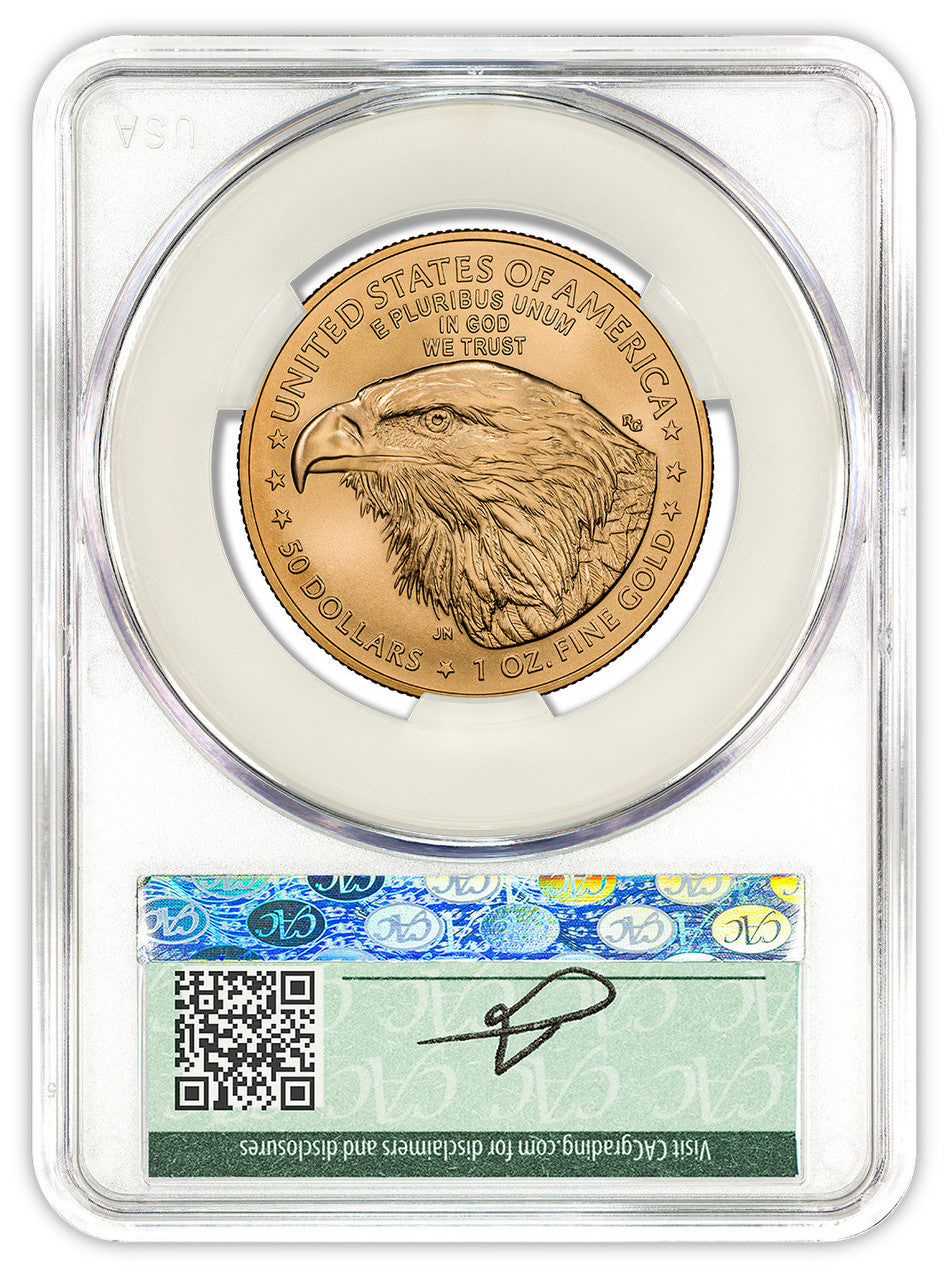2025 1 oz American Gold Eagle FDD CAC MS70 Founders