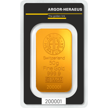 50 Gram Gold Bar Argor-Heraeus