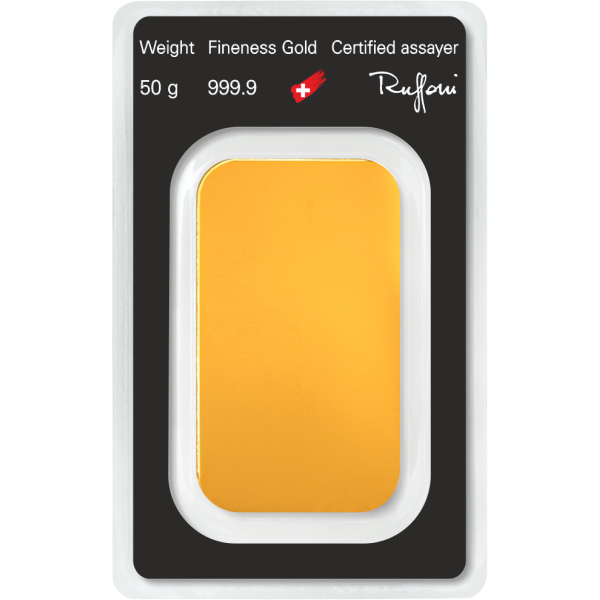 50 Gram Gold Bar Argor-Heraeus