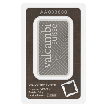 50 GRAM PALLADIUM BAR VALCAMBI