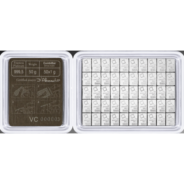50 GRAM PLATINUM COMBI-BAR VALCAMBI