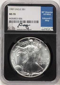 1987 Silver Eagle NGC MS70 Ed Moy