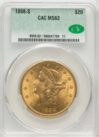 1898-S $20 Liberty Double Eagle CACG MS62