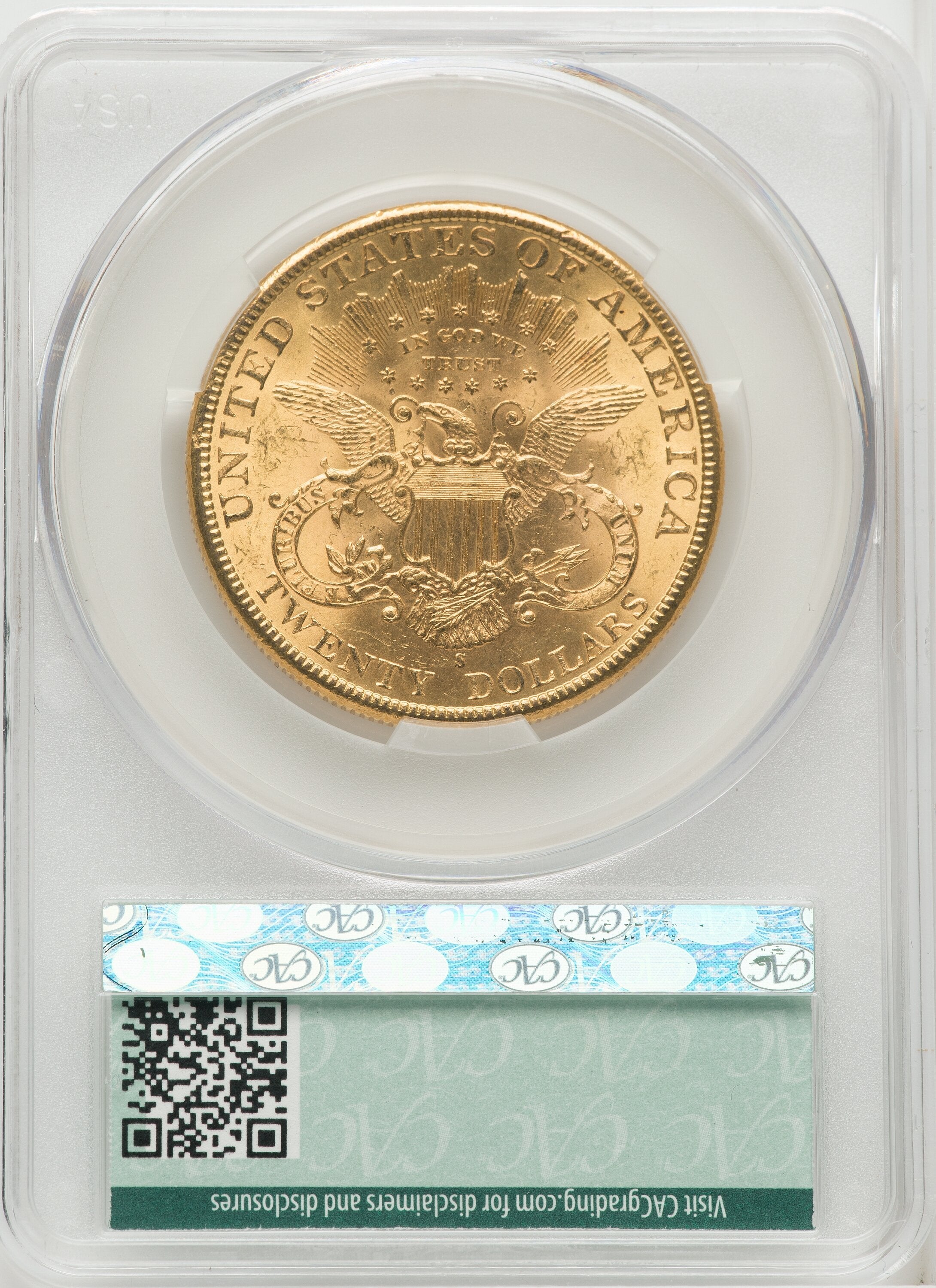 1898-S $20 Liberty Double Eagle CACG MS62