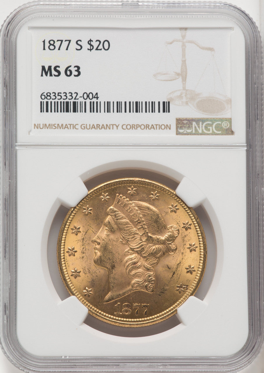 1877-S $20 Liberty Double Eagle NGC MS63 (518529038)