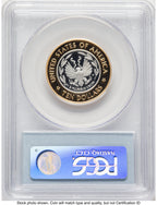 2000-W $10 Library of Congress Bi-Metallic Gold 0.2509 oz and Platinum 0.2509 oz US Vault Collection Blue Label Modern Issues PCGS MS70