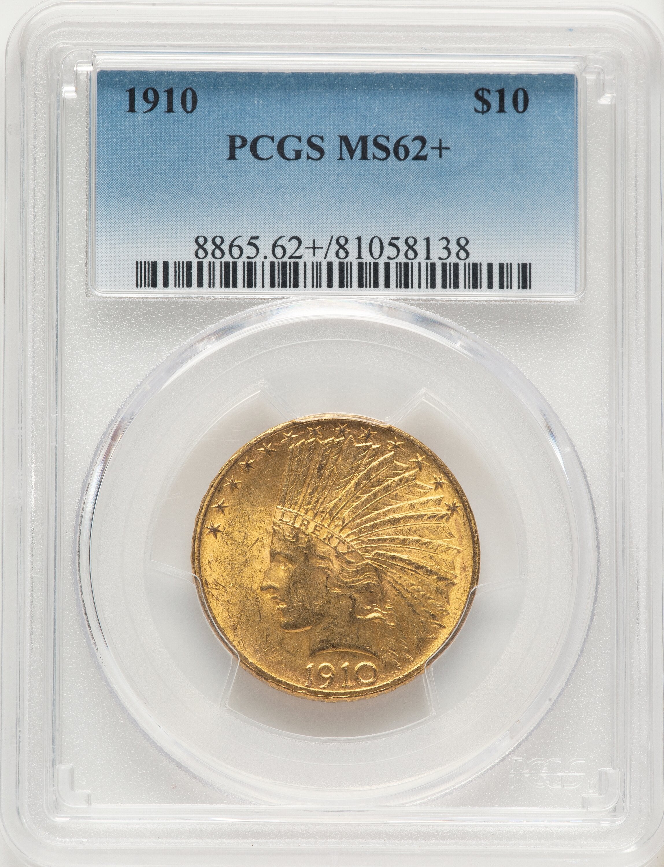 1910 $10 Indian Eagle PCGS MS62+