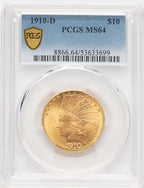 1910-D $10 Indian Eagle PCGS MS64 (519874009)