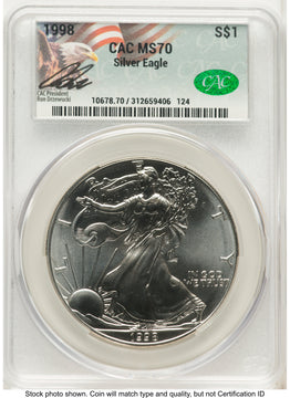 1998 Silver Eagle Ron Drzewucki CACG MS70