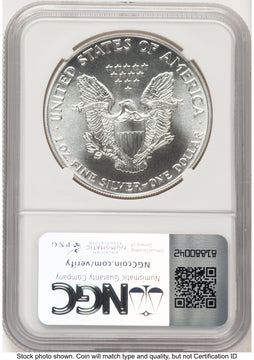 1986-(S) Silver Eagle Early Production Kenneth Bressett/Jeff Garrett Red Book From US Mint Sealed Box NGC MS70