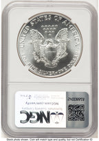 1986-(S) Silver Eagle Early Production Kenneth Bressett/Jeff Garrett Red Book From US Mint Sealed Box NGC MS70