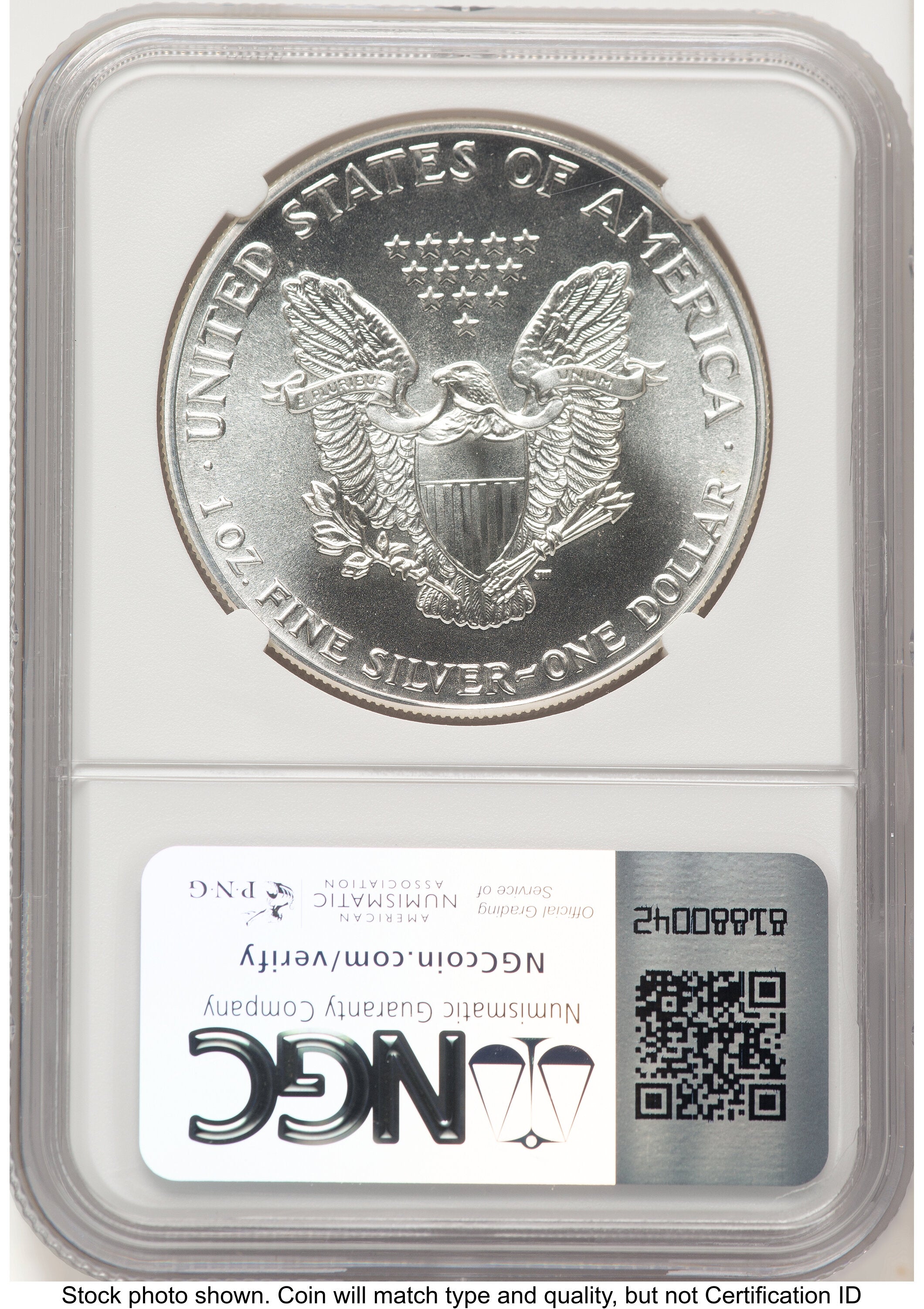 1986-(S) Silver Eagle Early Production Kenneth Bressett/Jeff Garrett Red Book From US Mint Sealed Box NGC MS70