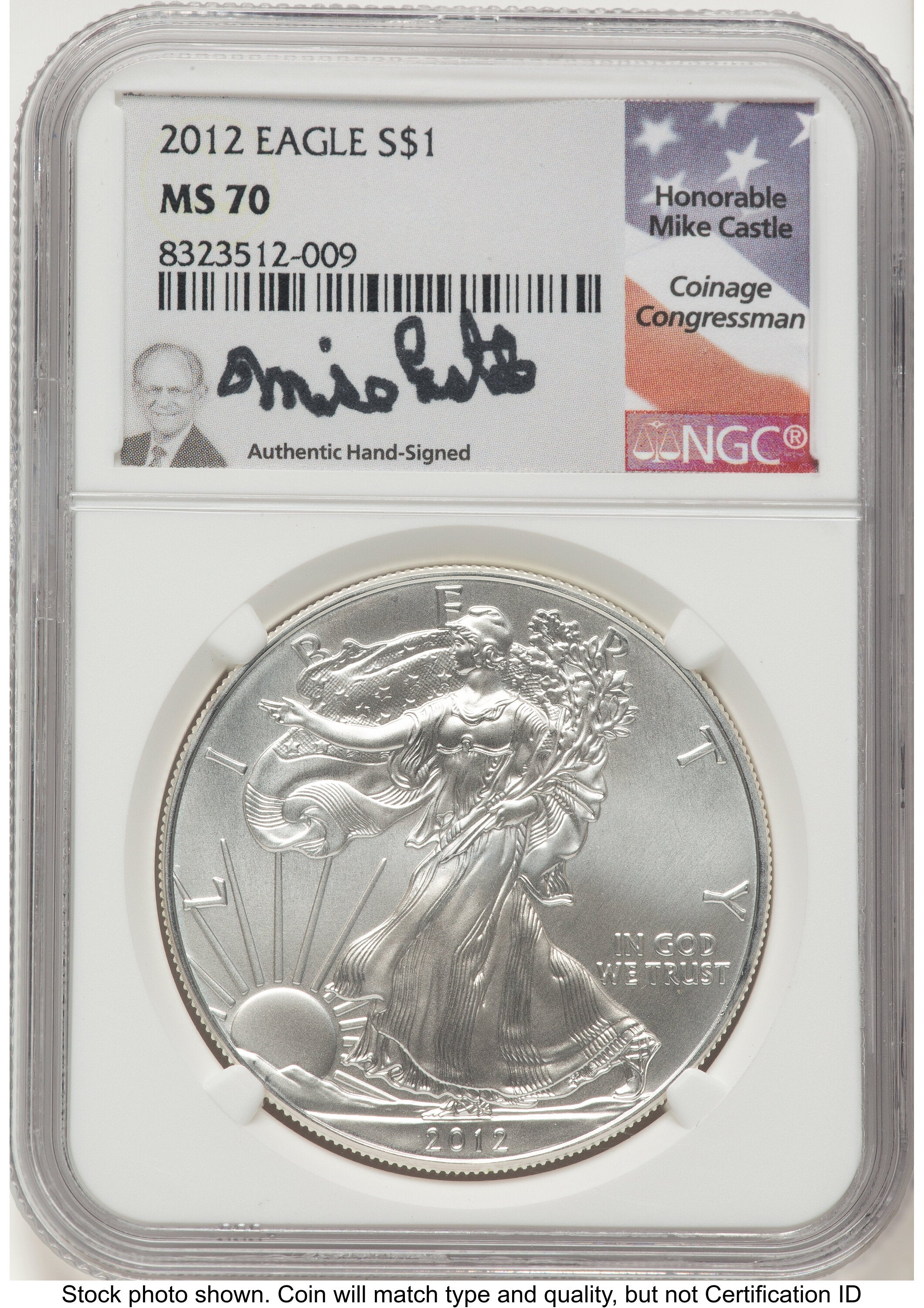 2012 Silver Eagle Mike Castle NGC MS70
